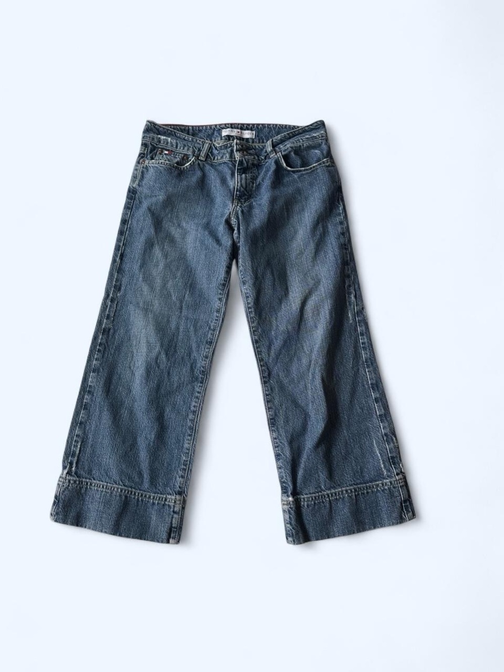 Vintage Tommy Hilfiger Jeans Wide Leg Capri Denim Size 4